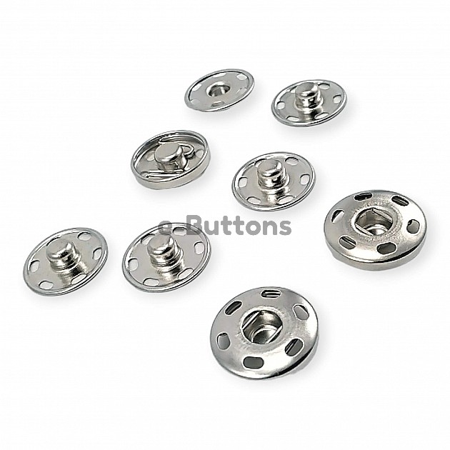 Sew-On Snap Button 17 mm 27 L 11/16" Brass Stainless ERD170PR