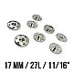 Sew-On Snap Button 17 mm 27 L 11/16" Brass Stainless ERD170PR