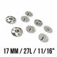 Sew-On Snap Button 17 mm 27 L 11/16" Brass Stainless ERD170PR Sew-On Snap Button 17 mm 27 L 11/16" Brass Stainless ERD170PR