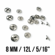 Sew-On Snap Button Brass Stainless 8 mm 12 L 5/16" ERD080PR4 Sew-On Snap Button Brass Stainless 8 mm 12 L 5/16" ERD080PR4