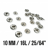 Sew-On Snap Fasteners 10 mm 16L / 25/64" Brass Stainless ERD100PR4