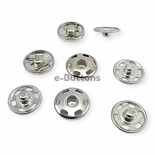 Sew-On Snap Button 15 mm 24 L 5/8" Brass Stainless ERD150PR