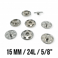 Sew-On Snap Button 15 mm 24 L 5/8" Brass Stainless ERD150PR