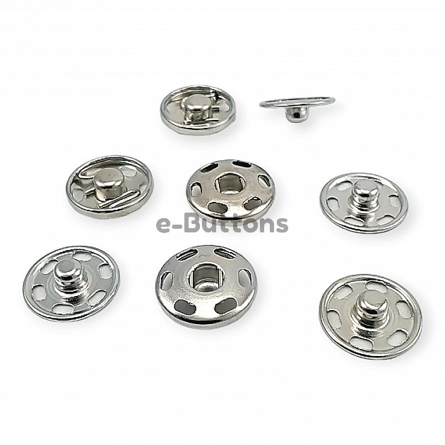 Sew-On Snap Button 15 mm 24 L 5/8" Brass Stainless ERD150PR