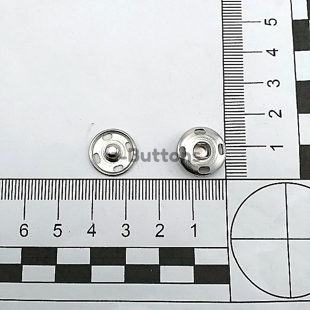 Sew-On Snap Button 15 mm 24 L 5/8" Brass Stainless ERD150PR4