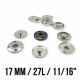 Sew-On Button 17 mm 27 L 11/16" Brass Stainless ERD170PR4 Sew-On Button 17 mm 27 L 11/16" Brass Stainless ERD170PR4