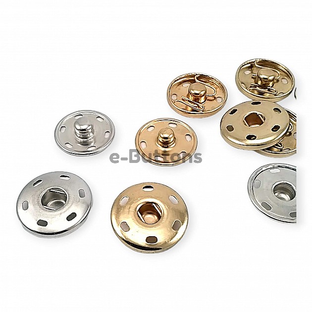 Sew-On Snap Button 21 mm 34 L 7/8"  Brass Stainless ERD210PR