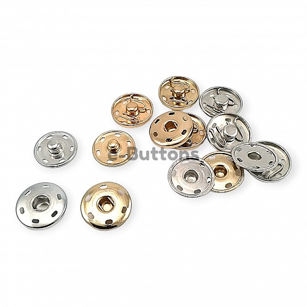 Sew-On Snap Button 21 mm 34 L 7/8"  Brass Stainless ERD210PR