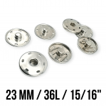 Sew-On Snap Button 23 mm 36 L 15/16"  Brass Stainless ERD230PR
