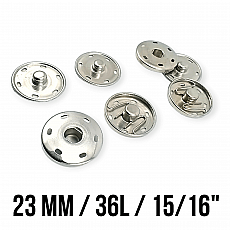 Sew-On Snap Button 23 mm 36 L 15/16"  Brass Stainless ERD230PR