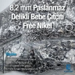 Snap Button For Baby Clothes 8 mm 0,31" Prong Snap Fasteners - 1000 Pieces Stainnless Steel ERBCLK0008P