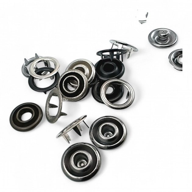 15 mm Prong Snap Fasteners 0,59" Large Size  With Double Sided Ring ERC0015TIRPRU