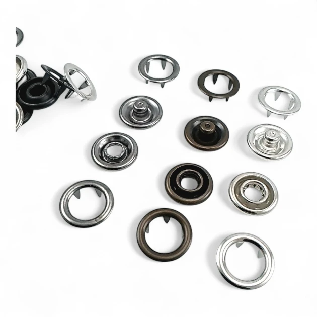 15 mm Prong Snap Fasteners 0,59" Large Size  With Double Sided Ring ERC0015TIRPRU