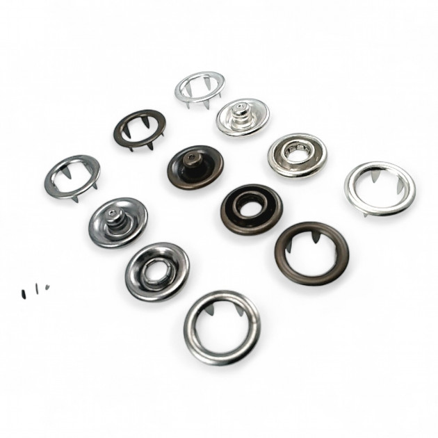 15 mm Prong Snap Fasteners 0,59" Large Size  With Double Sided Ring ERC0015TIRPRU