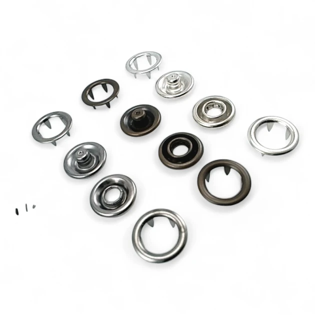 15 mm Prong Snap Fasteners 0,59" Large Size  With Double Sided Ring ERC0015TIRPRU