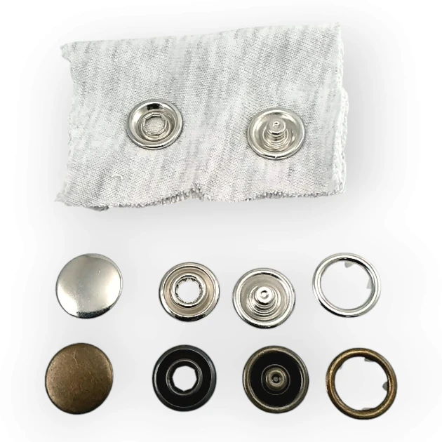 Prong Snap Button15 mm - 24L - 0.60 in One Side Ring with Cap Prong Snap Fastener ERC0015TKPR