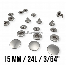 Alpha 15 mm Snaps Fasteners 19/32" Stainless 24L  Set Of 4 ERCA0015P