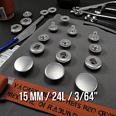 Alpha 15 mm Snaps Fasteners 19/32" Stainless 24L  Set Of 4 ERCA0015P