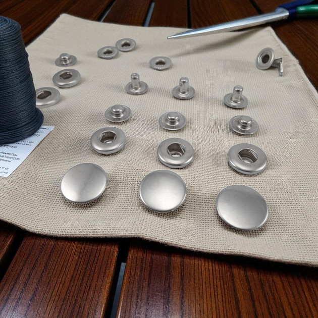 Alpha 17 mm Snaps Fasteners 11/16" Stainless 27L  Set Of 4 ERCA0017P