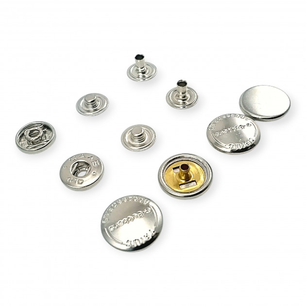 54 System Brass Caas 120 Model Snap Button Curved 4 Piece Set ERCAAS0120PR