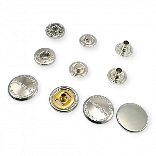 54 System Brass Caas 120 Model Snap Button Curved 4 Piece Set ERCAAS0120PR