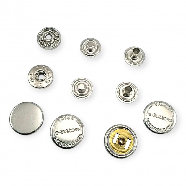 Snap Fasteners Coin Type Flat Brass 54 System Caas 125 Model Set of 4 ERCAAS0125PRP Snap Fasteners Coin Type Flat Brass 54 System Caas 125 Model Set of 4 ERCAAS0125PRP