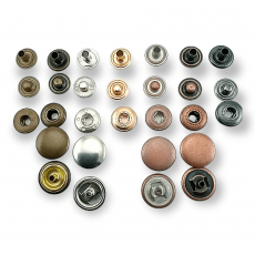 15 mm Snaps Fasteners 19/32" Curved 24L Brass Set of 4 ERCB0015PR