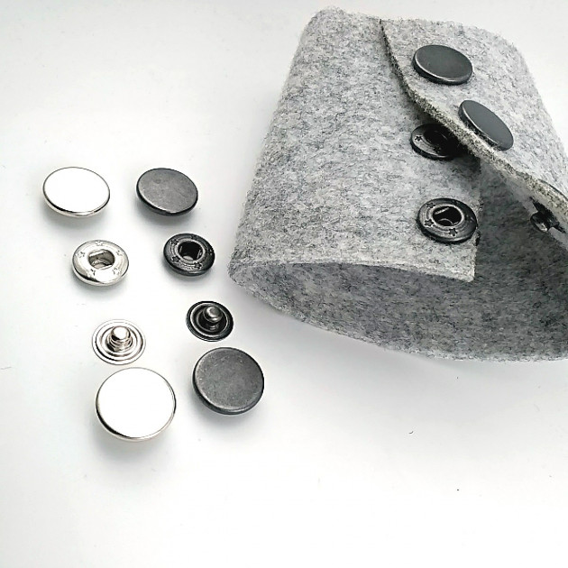 Snap Button Double Sided 15 mm (1/2 inch) Coin Type Brass Set of 4 ERCB0015PR2K