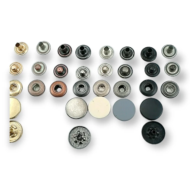 Zamak Çıtçıt 15 mm Düz 54 Sistem 4 lü Takım ERC0015ZMK