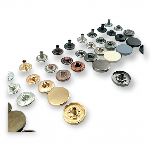 12,5 mm Snaps Fasteners 31/64" Coin Type Flat 20L Zamak Set of 4 ERC0125ZMK 12,5 mm Snaps Fasteners 31/64" Coin Type Flat 20L Zamak Set of 4 ERC0125ZMK