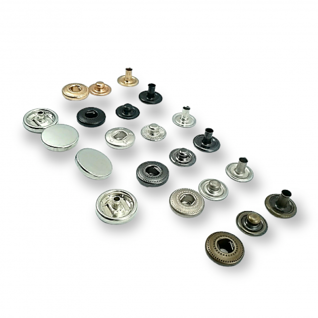 14 mm Snaps Fasteners 35/64" Coin Type Flat 22L Brass Set of 4 ERCB0014PRP