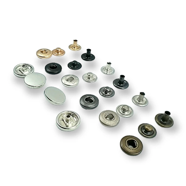 14 mm Snaps Fasteners 35/64" Coin Type Flat 22L Brass Set of 4 ERCB0014PRP