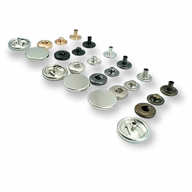 17 mm Snaps Fasteners 43/64" Coin Type Flat 27L Brass Set of 4 ERCB0017PRP 17 mm Snaps Fasteners 43/64" Coin Type Flat 27L Brass Set of 4 ERCB0017PRP