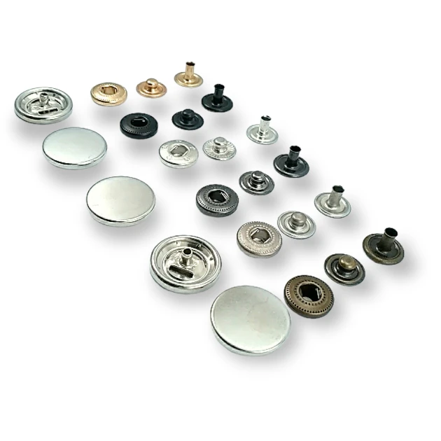 18 mm Snaps Fasteners 45/64" Coin Type Flat 28L Brass Set of 4 ERCB0018PRP