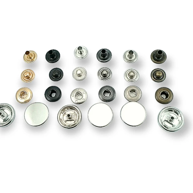 18 mm Snaps Fasteners 45/64" Coin Type Flat 28L Brass Set of 4 ERCB0018PRP