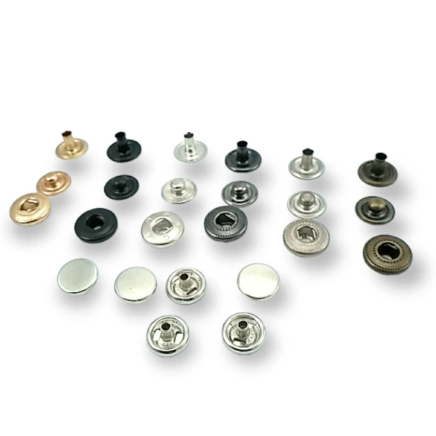 10,5 mm Snaps Fasteners 13/32" Coin Type Flat 16L Brass Set of 4 ERCB0105PRP