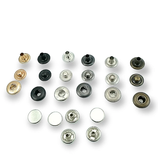 10,5 mm Snaps Fasteners 13/32" Coin Type Flat 16L Brass Set of 4 ERCB0105PRP