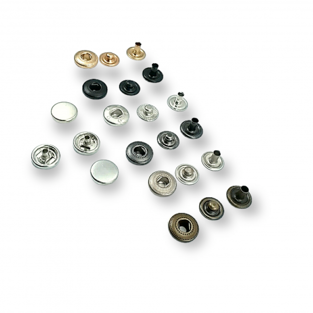 11,5 mm Snaps Fasteners 29/64" Coin Type Flat 18L Brass Set of 4 ERCB0115PRP