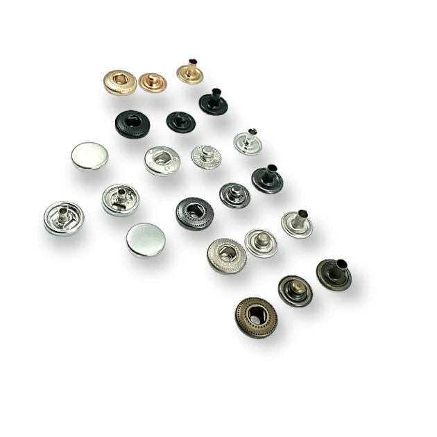 11,5 mm Snaps Fasteners 29/64" Coin Type Flat 18L Brass Set of 4 ERCB0115PRP