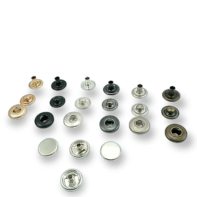 11,5 mm Snaps Fasteners 29/64" Coin Type Flat 18L Brass Set of 4 ERCB0115PRP