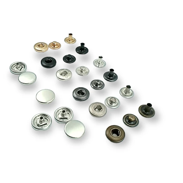 12,5 mm Snaps Fasteners 31/64" Coin Type Flat 20L Brass Set of 4 ERCB0125PRP