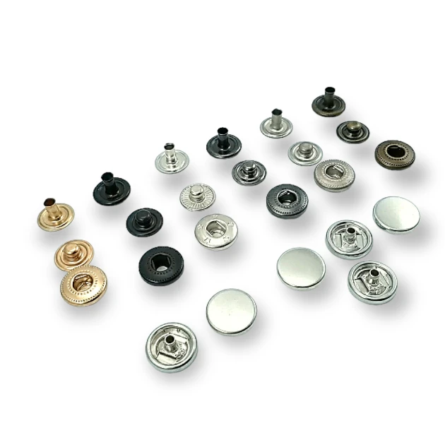 12,5 mm Snaps Fasteners 31/64" Coin Type Flat 20L Brass Set of 4 ERCB0125PRP