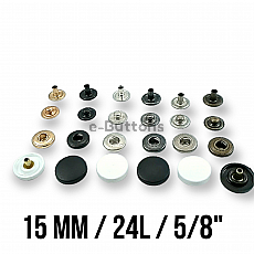 15 mm Snaps Fasteners 19/32" Plastic Flat 24L Brass Set Of 4 ERCB0015PL