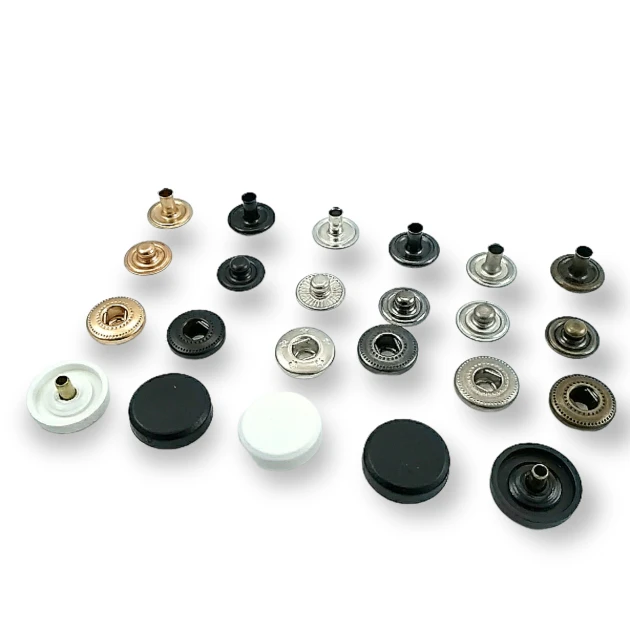 Plastic Snaps Buttons 19/32" Coin Type 15 mm 24L Brass Set Of 4 ERCB0015PLP