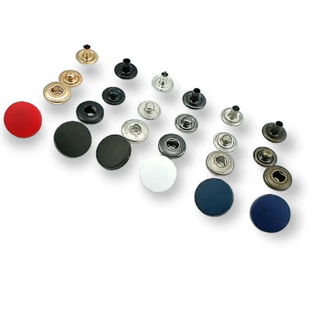 Plastic Snaps Buttons 19/32" Coin Type 15 mm 24L Brass Set Of 4 ERCB0015PLP