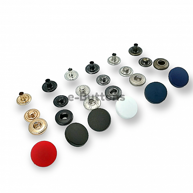 Plastic Snaps Buttons 43/64" Coin Type 17 mm 27L Brass Set Of 4 (500 Pcs/Pkt) ERCB0017PLP