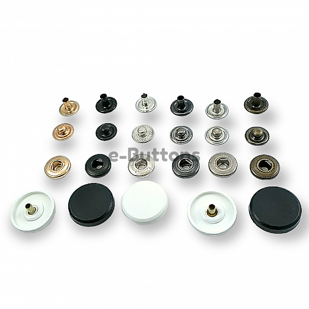 Plastic Snaps Buttons 3/4" Coin Type 19 mm 30L Brass Set Of 4 ERCB0019PLP