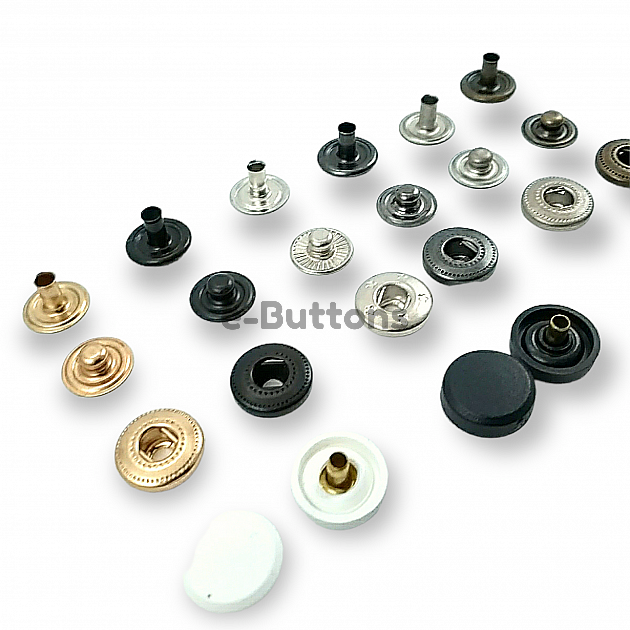 Plastic Snaps Buttons 31/64" Coin Type 12,5 mm 20L Brass Set Of 4 ERCB0125PL