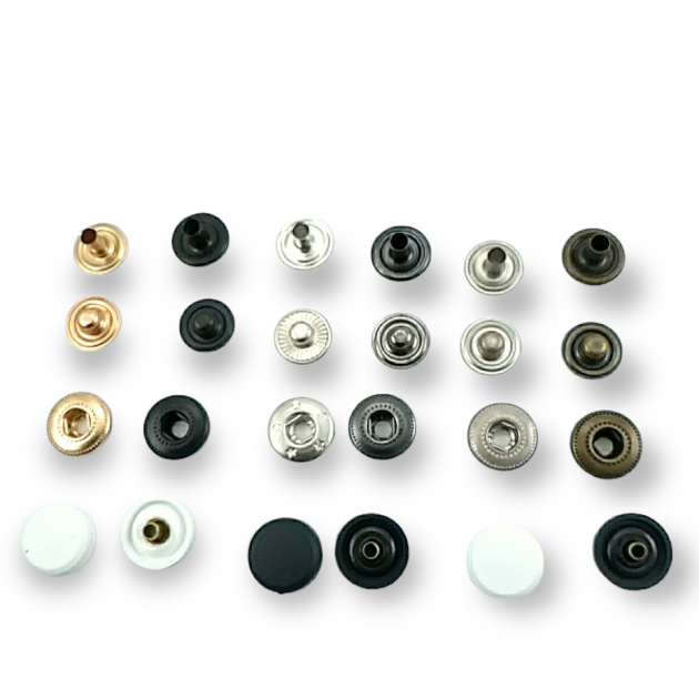 Plastic Snaps Buttons 31/64" Coin Type 12,5 mm 20L Brass Set Of 4 ERCB0125PL Plastic Snaps Buttons 31/64" Coin Type 12,5 mm 20L Brass Set Of 4 ERCB0125PL