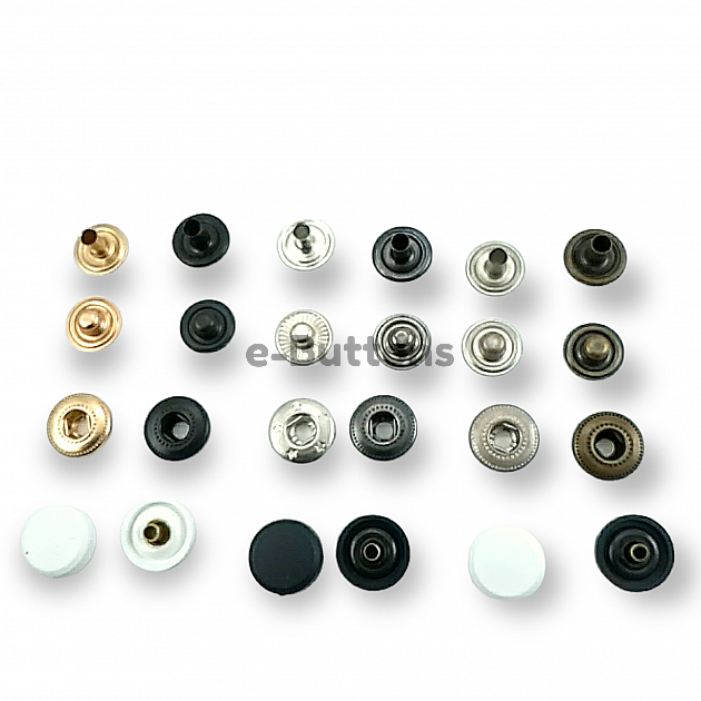 Plastic Snaps Buttons 31/64" Coin Type 12,5 mm 20L Brass Set Of 4 ERCB0125PL